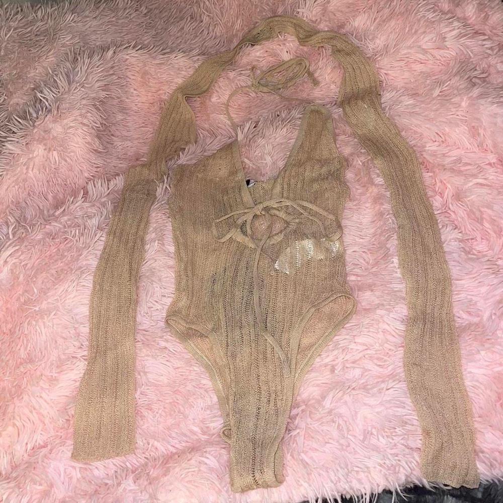Knit Bodysuit & Bolero Set - Picture 2 of 6